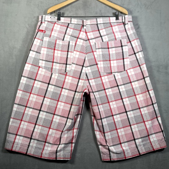 Southpole Shorts Mens 42 Red White Plaid Baggy Hip Hop Skater Y2K 14" Inseam - Picture 2 of 11